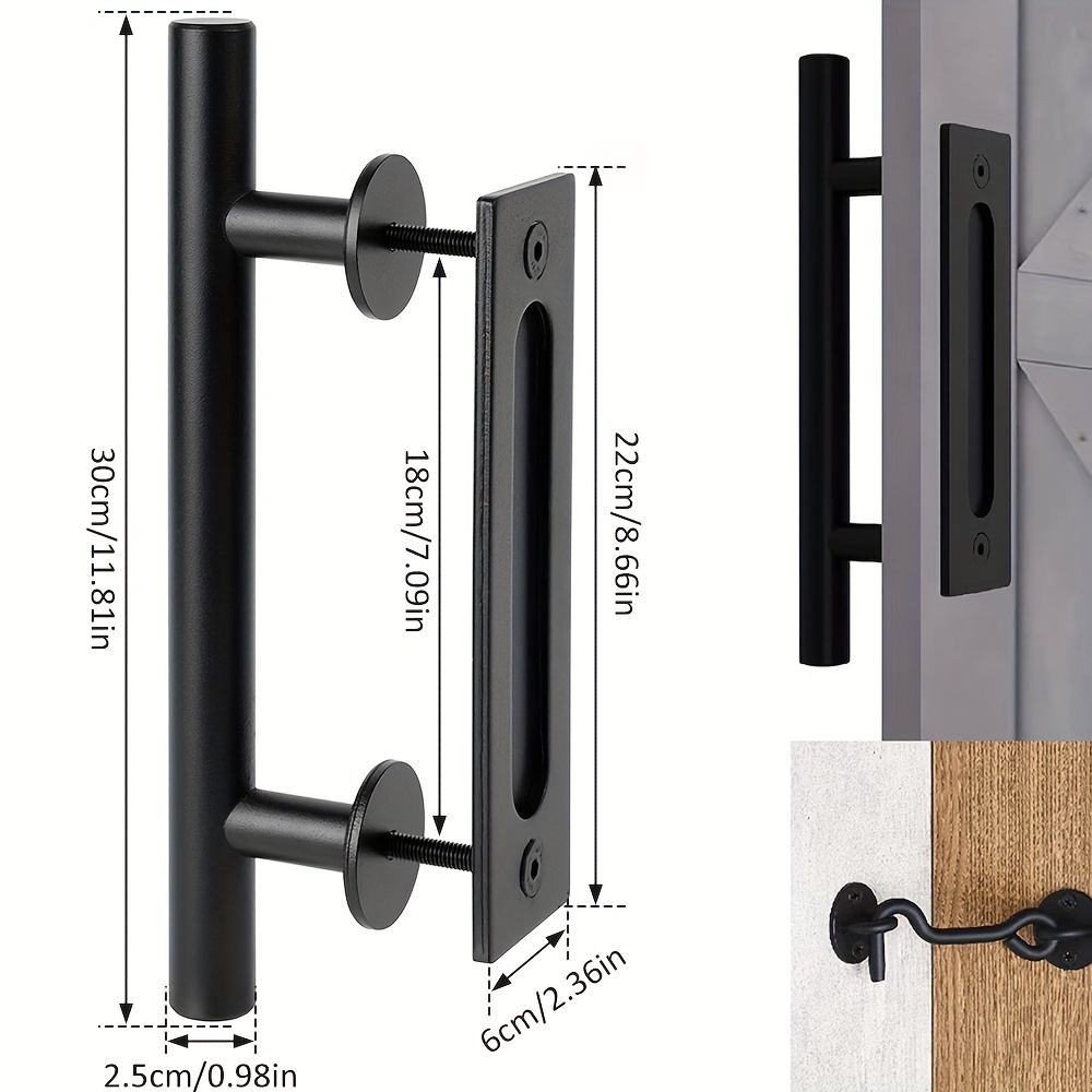 Metal Heavy Duty Barn Door Handle, Flush Long Base Handle, Flush Long Base  Handle Pulls For Gate Shed Garage Door - Temu