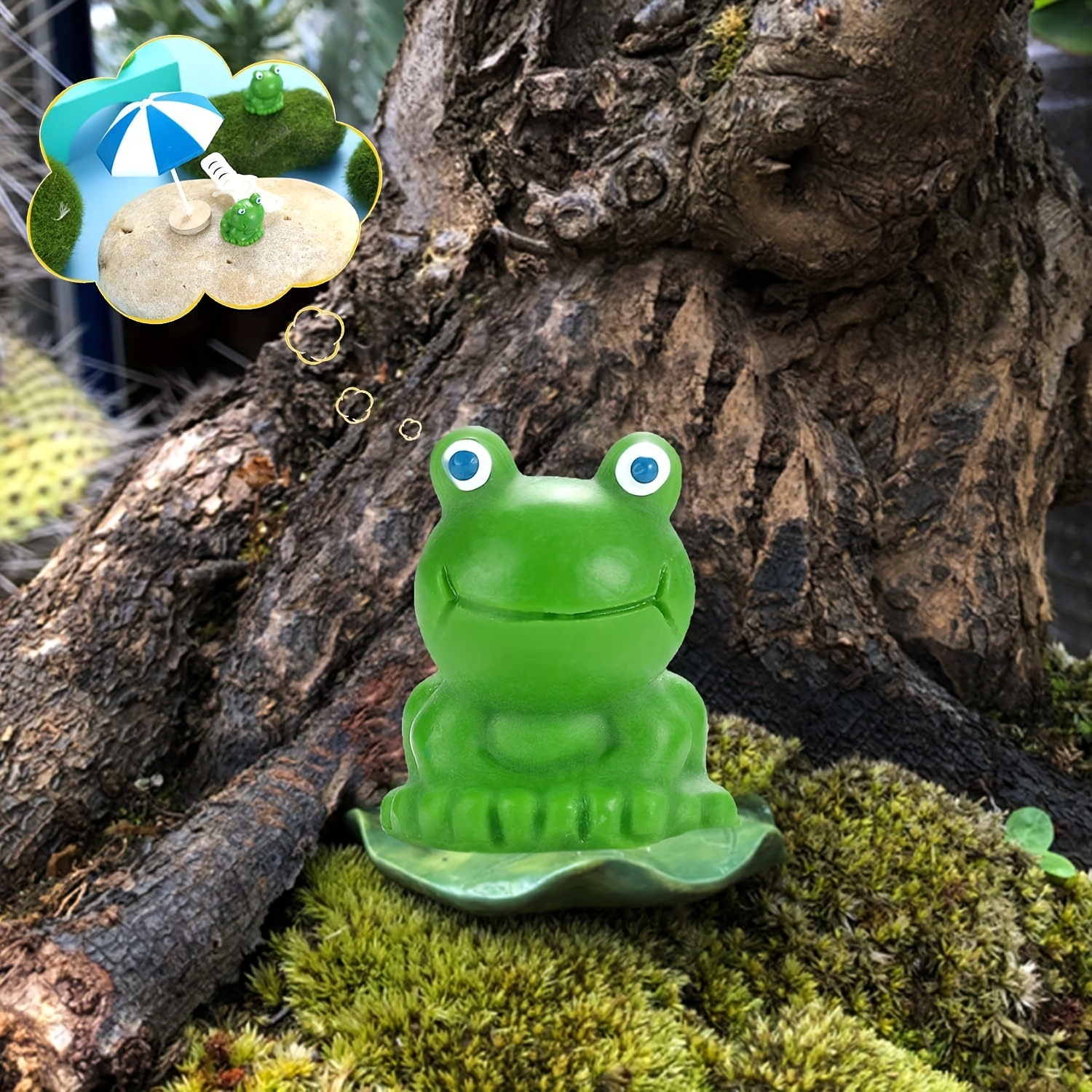 Mini Frog Garden Decor Green Frog Figurines Miniature Home - Temu