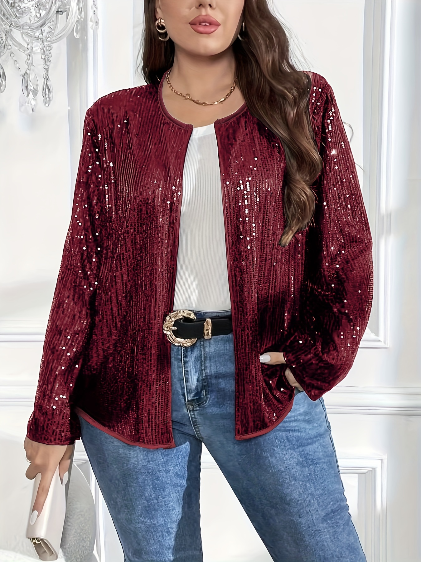 Burgundy sequin clearance jacket