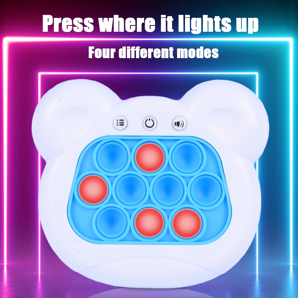 2PCS Quick Push Game Console, Press Light Up Pop Quickly, Anxiety Toys with  Bubbles to Press, Sensory Toys for Stress and Anxiety Relief for Kids and