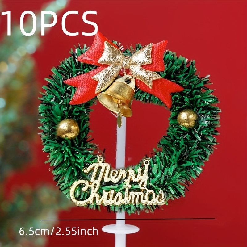 10pcs Santa Claus Card Straws Merry Christmas Party Decoration