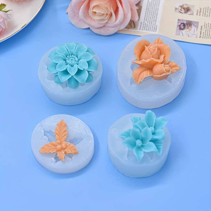 Rose Flowers And Leaves Fondant Candy Silicone Molds - Temu