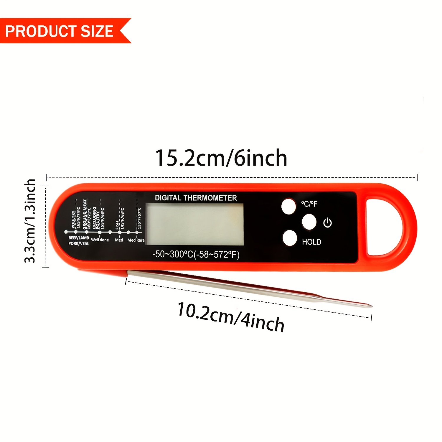 Meat Thermometers, Digital Meat Thermometer, Fast & Precise Food Thermometer  With Magnet, Foldable Probe For Grill & Cooking, Kitchen Thermometers For  Kitchen Outdoor Camping, Kitchen Accessories, Kitchen Stuff, Clearance -  Temu