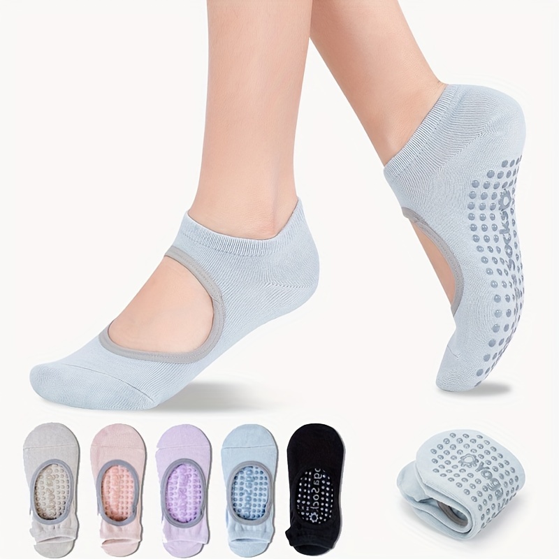 Calcetines de yoga antideslizantes con empuñaduras, para mujer
