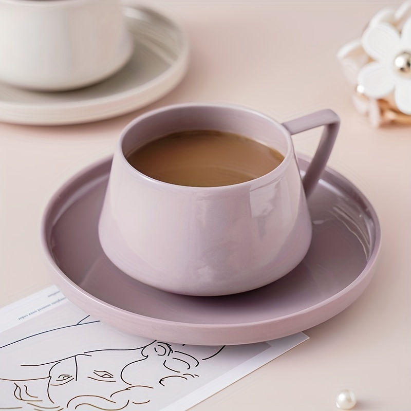 Simple Quotes Teacup And Saucer Ceramic Coffee Cup And - Temu