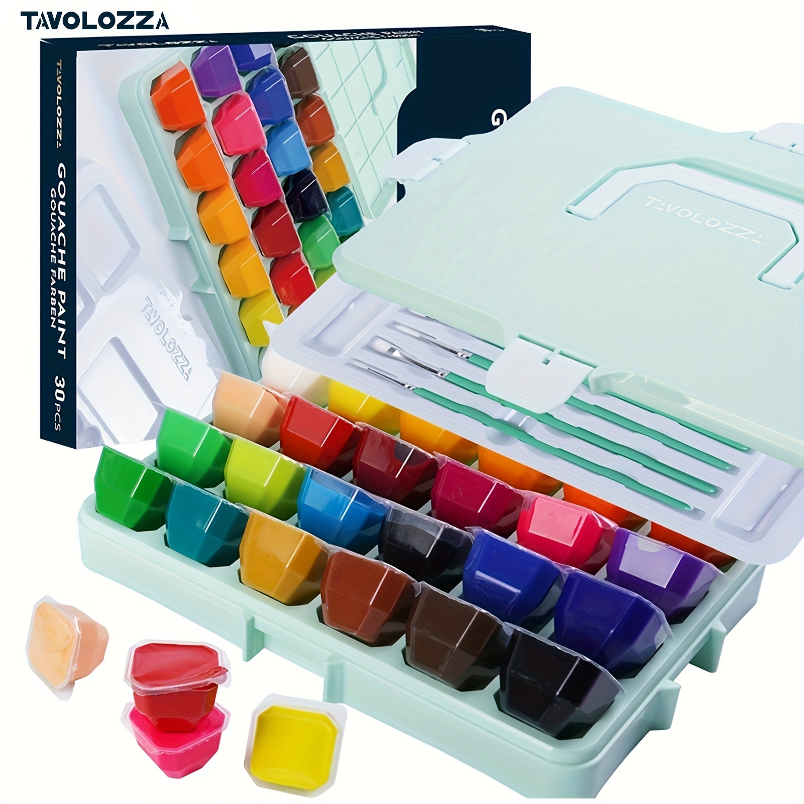 Gouache Paint Set, 24 Colors x 30ml Unique Jelly Cup Design in a