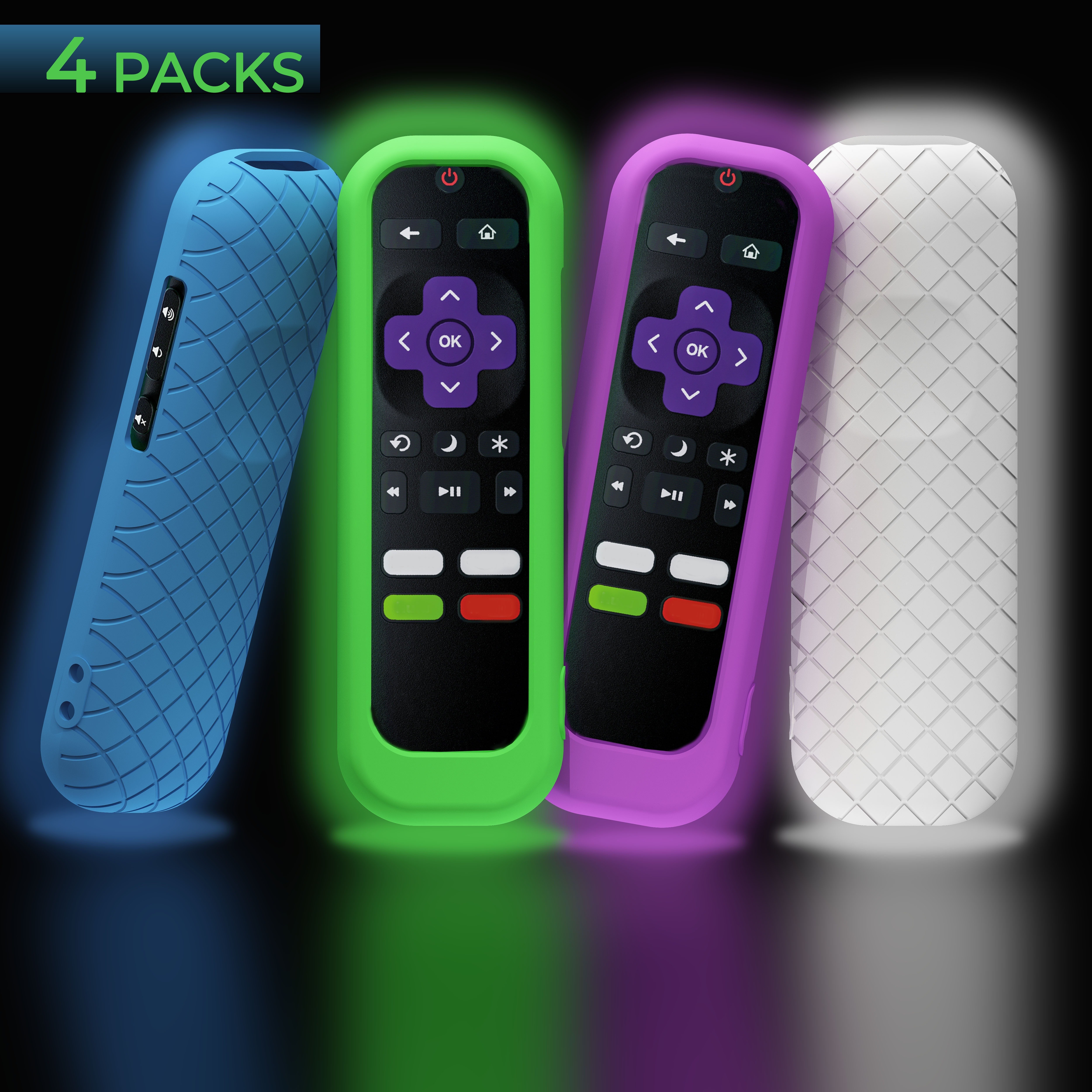 

4packs Remote Case For , Battery Cover For Tcl Smart Tv Steaming Stick Remote, Silicone Protective Controller Universal Sleeve Skin