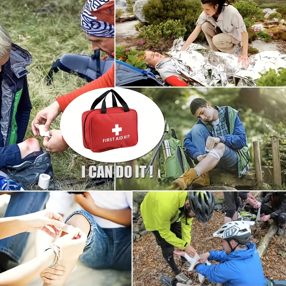 Outdoor Adventure Portable First Aid Kit - Multi-purpose Emergency Supplies  Bag (including Emergency Accessories)