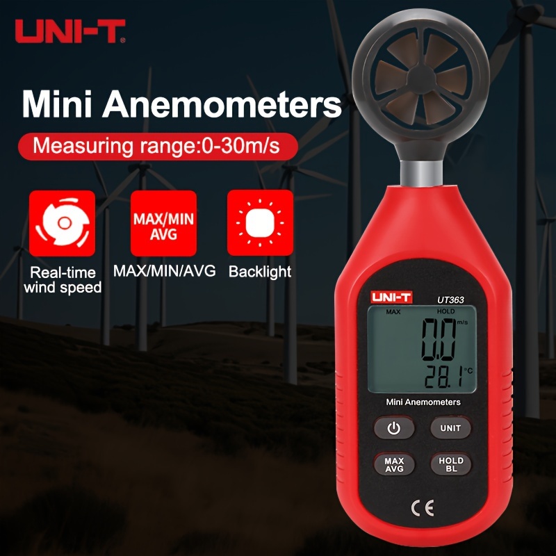 UT363 Mini Anémomètre Numérique Appareil de mesure de vent de