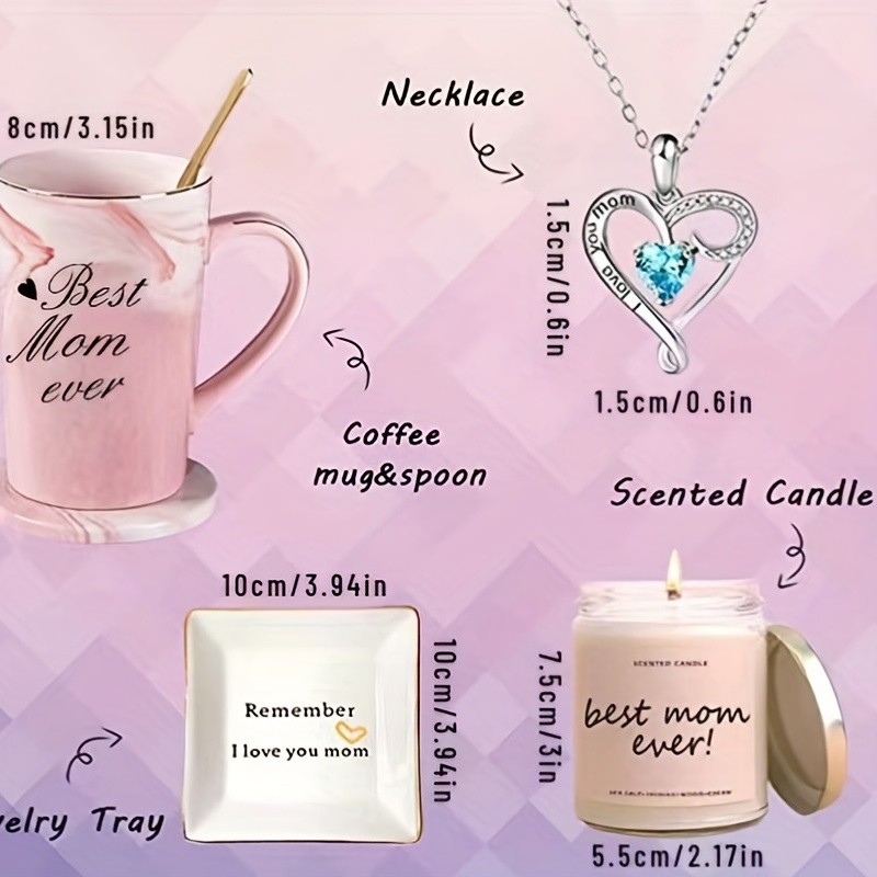  Mothers Day, Happy Birthday Gift Basket for Mom, Women, Wife,  Mother in Law, New Mom. Christmas Gift, Coffee Mug Set, Necklace, Socks,  Candle : Home & Kitchen