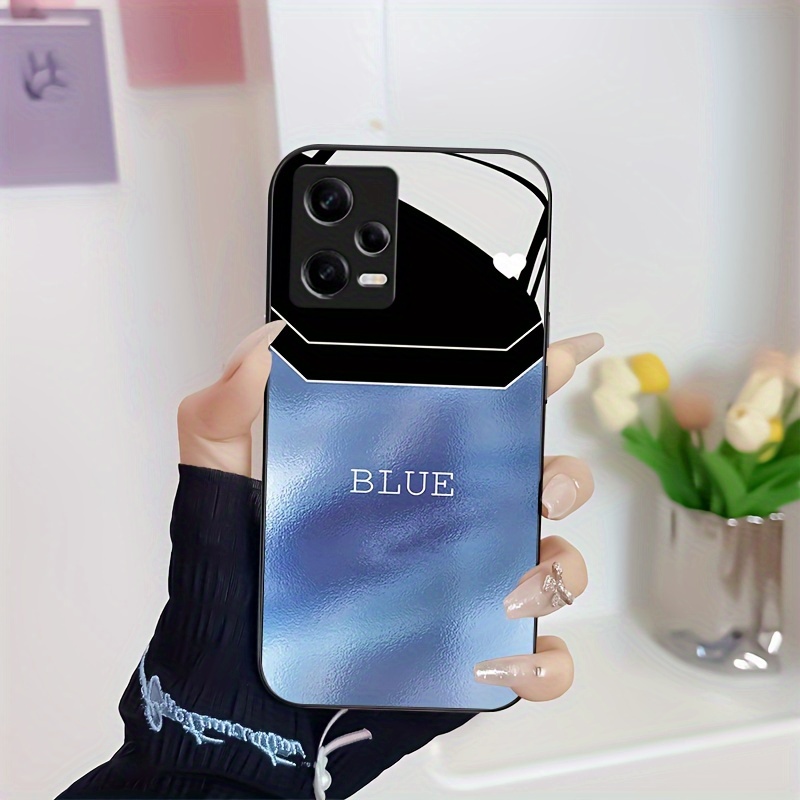 

Creative Blue Heart Pattern Phone Case Suitable For Xiaomi/redmi Note 9/9pro/10/10pro/11/11pro/11e/pro/11pro+/12/12pro/12pro+/12 Silicone Glass Straight Edge Phone Case