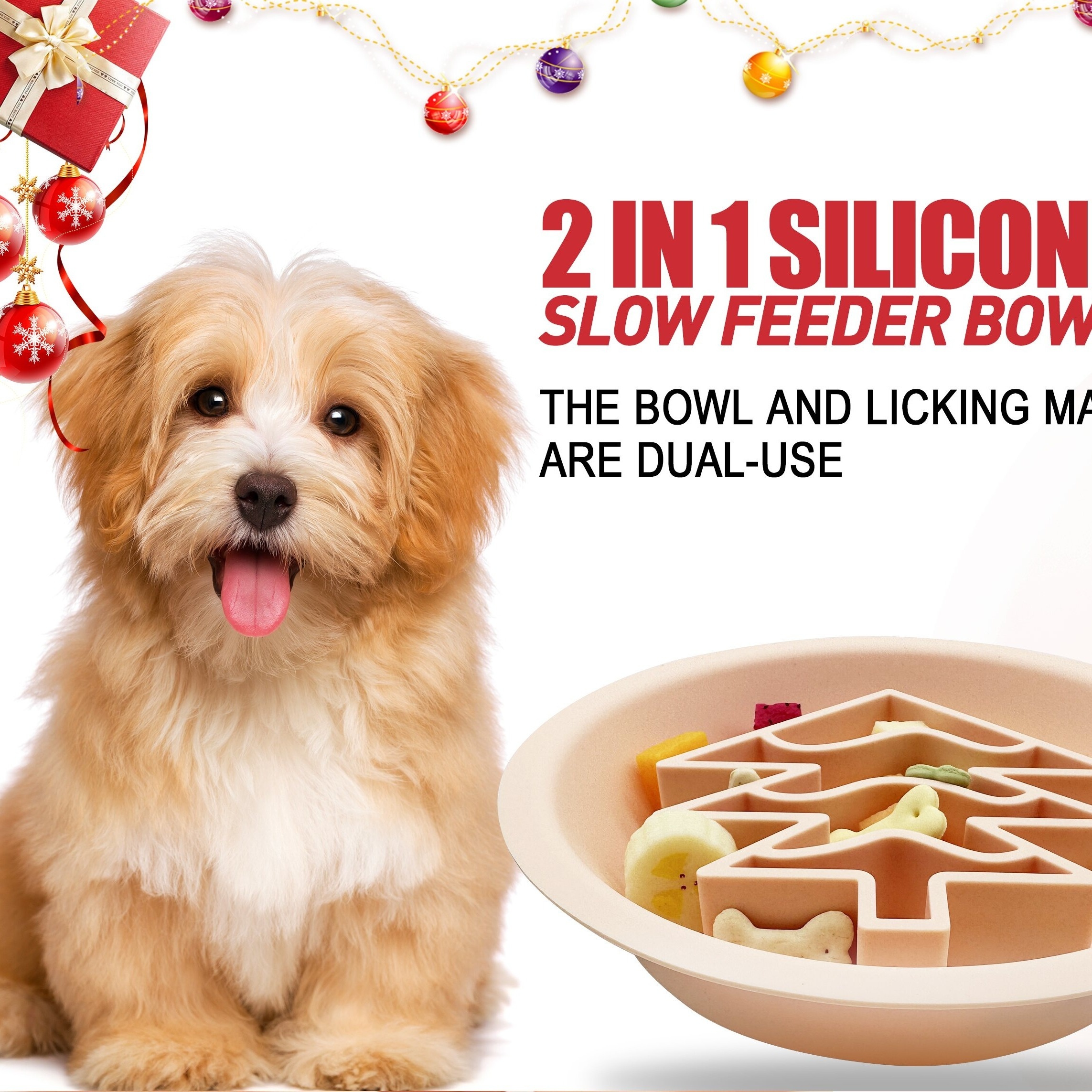 1 pc Slow Feeder Dog Bowl Anti Gulping Healthy Eating for Small Medium Size  Dogs Random Color