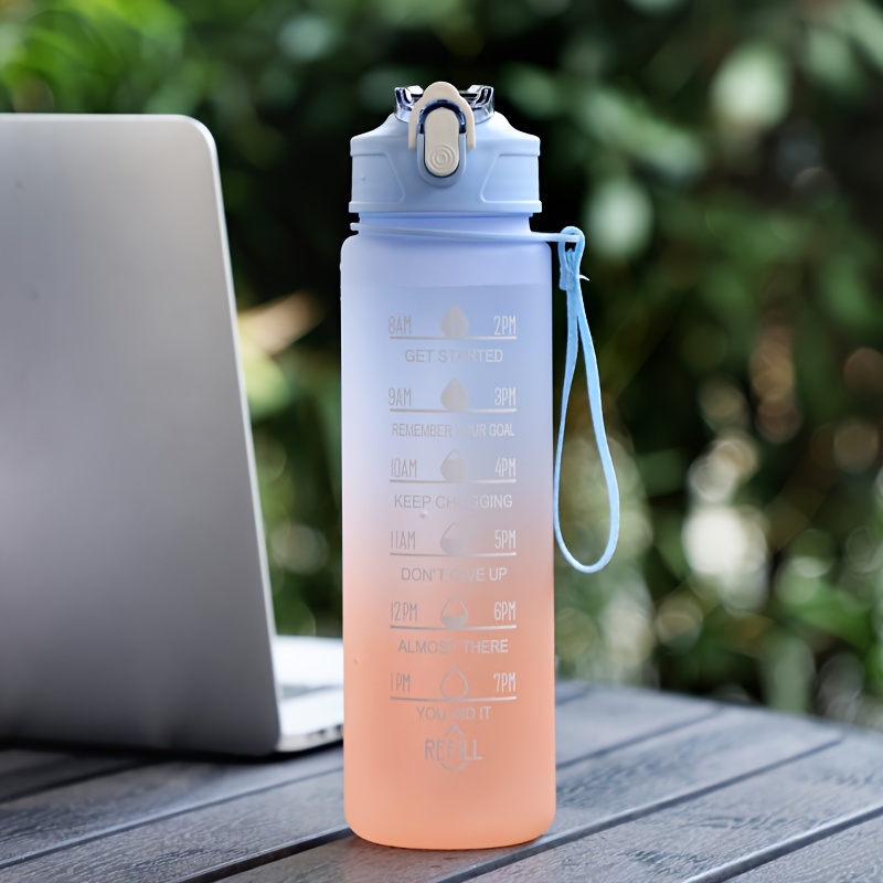 Motivational Water Bottle With Straw & Time Marker, Daily Water Intake  Bottle With Carrying Strap For Fitness,gym,school, Yoga, Hiking, And Also  Suitable For Drinking Water At Ordinary Times - Temu