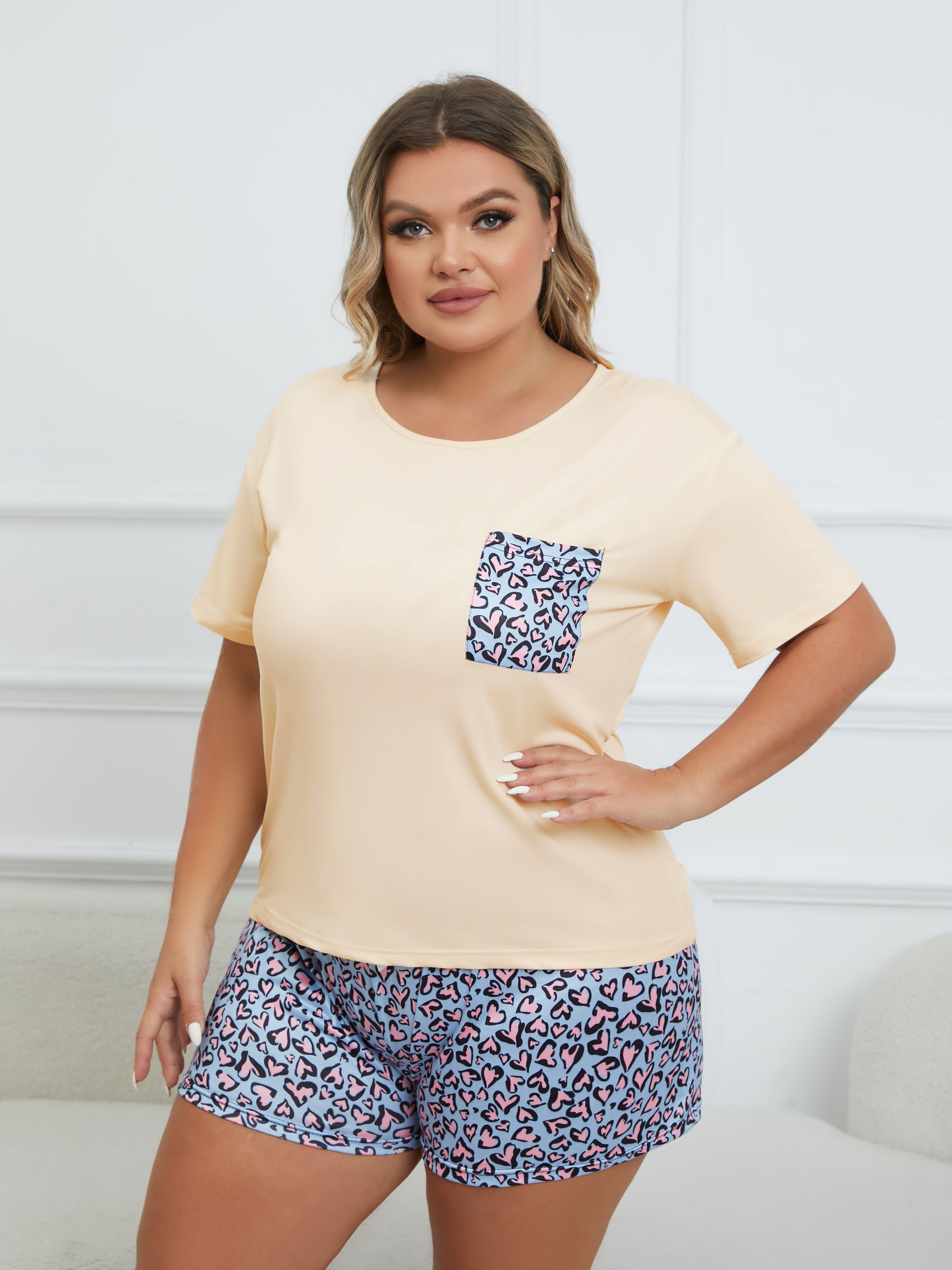 Plus size sales shorts pyjamas