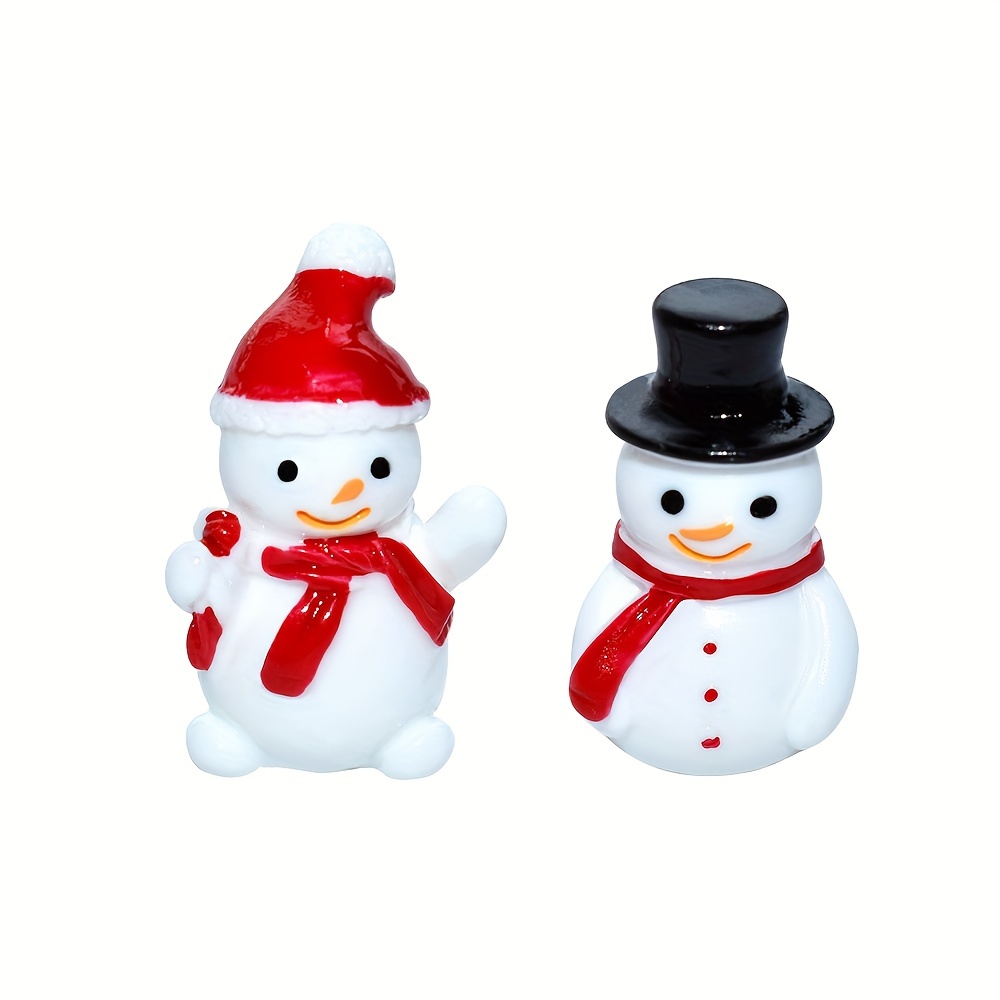 1pc Winter Scarf Snowman, Resin Mini Christmas Ornaments Snowman Christmas  Figurines Decoration