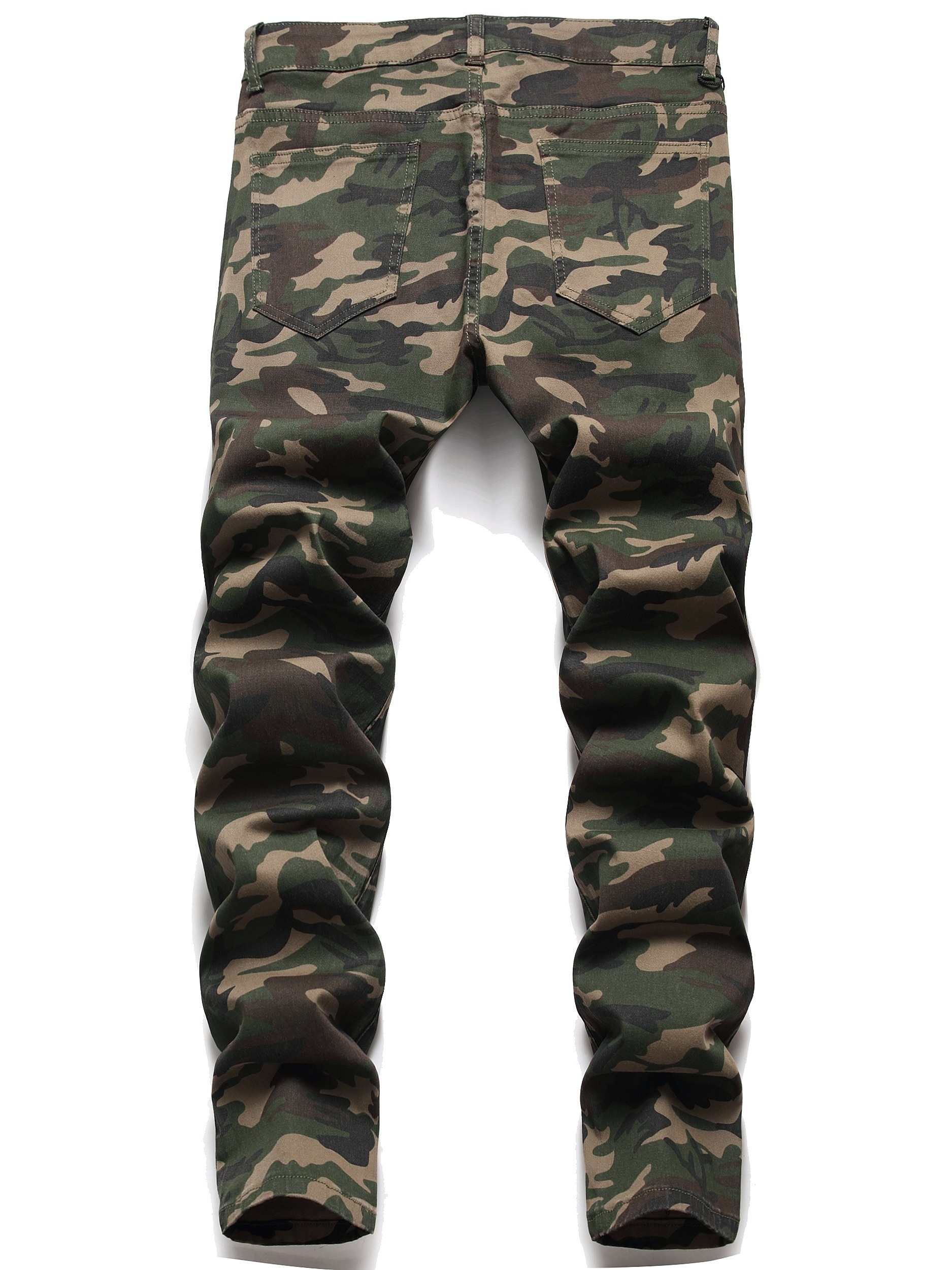 Men's Casual Cargo Pants Slim Fit Skinny Stretch Camo Pants