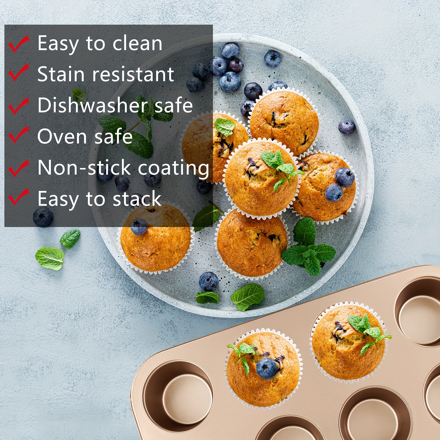 Nonstick Baking Pans Set - Bakeware Set Baking Sheets For Oven, 7