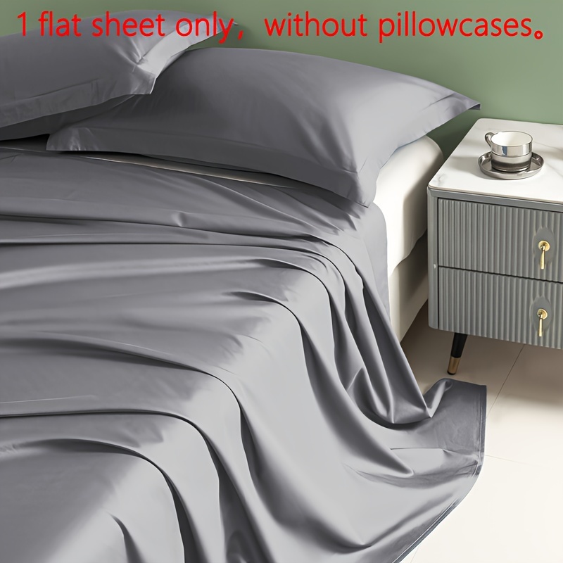 

1pc Solid Color Brushed Flat Sheet (without Pillowcase), Soft Comfortable Light Grey Bedding Mattress Cover, For Bedroom, Guest Room