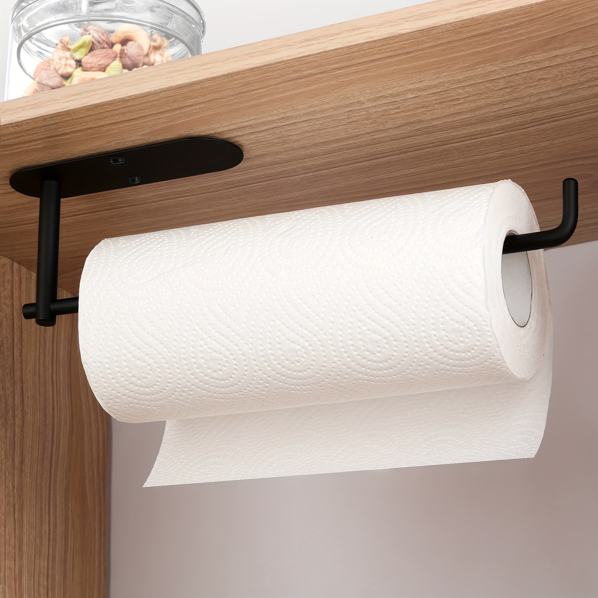 Paper Towel Holder Under Cabinet, Strong Self Adhesive Paper Towel Bar,  No-drilling Paper Towels Bulk, Easy-installation Stainless Steel Paper  Towel Rack For Kitchen, Kitchen Accessories (matte Black) - Temu