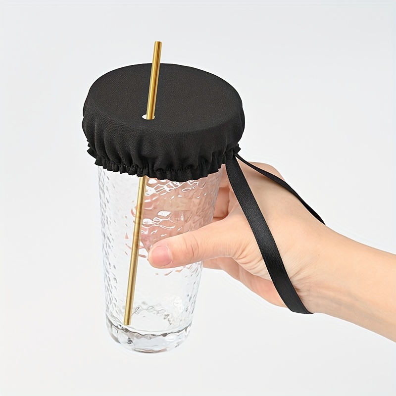 Silicone Cup Lid Glass Drink Cover Durable Heat-Resistant Cup Covers with Straw  Hole for Glass Cup Drinks 