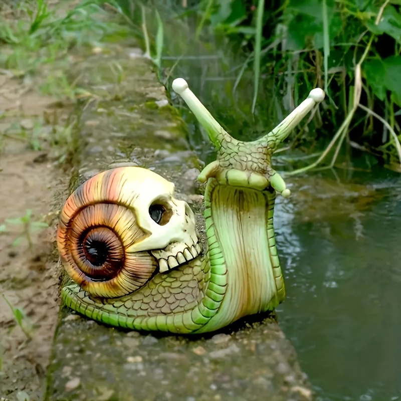 1pc Escargot de jardin Sculpture de crâne Statue d'escargot - Temu