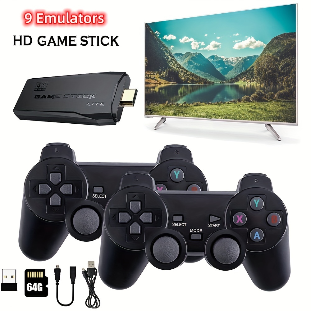 Game Stick Console Video Game 32G Lite 4K HD Console Built-in 10000 Games  Christmas Gift Retro Game Console Wireless Controller