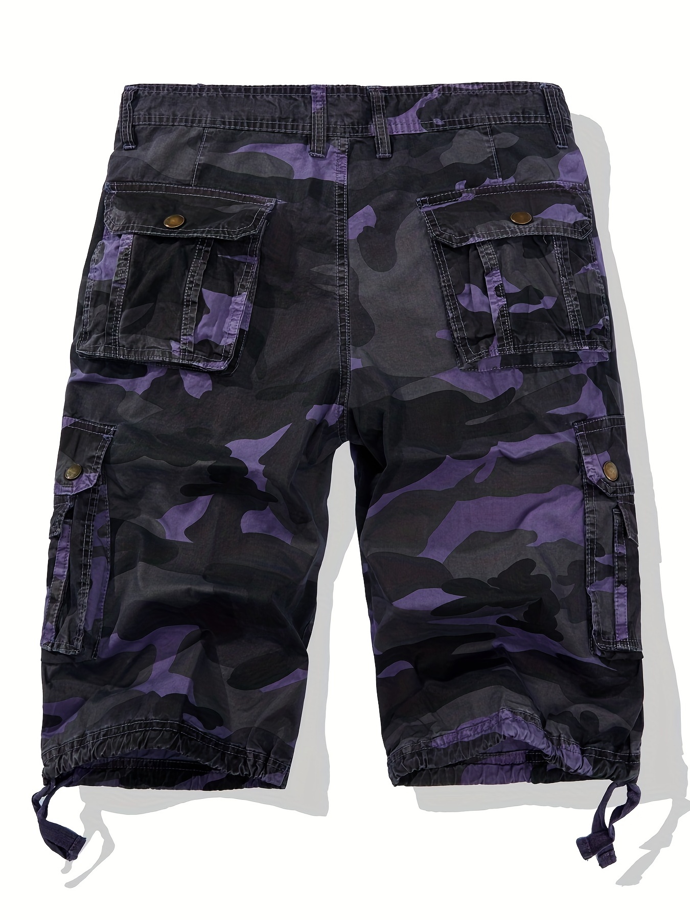 Solid Cotton Men's Classic Design Camo Cargo Short Pants - Temu Australia