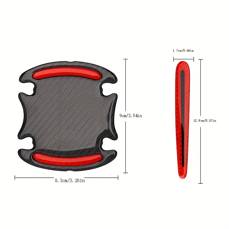 8pcs Poignée de porte de voiture Autocollants réfléchissants