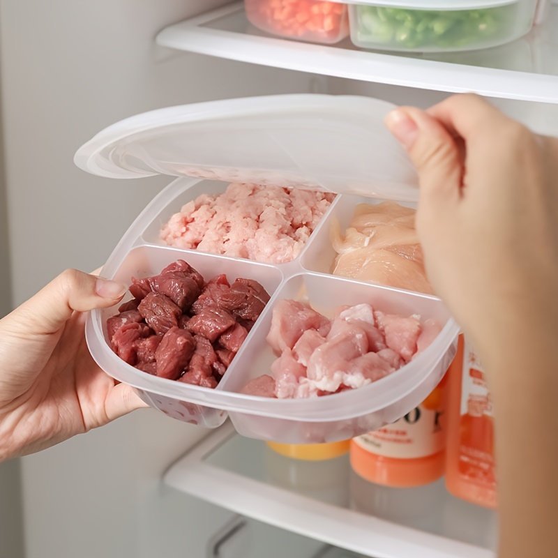 1pc Refrigerator Preservation Box, Freezer Storage Container With Lid,  Kitchen Organizer For Frozen Meat/food