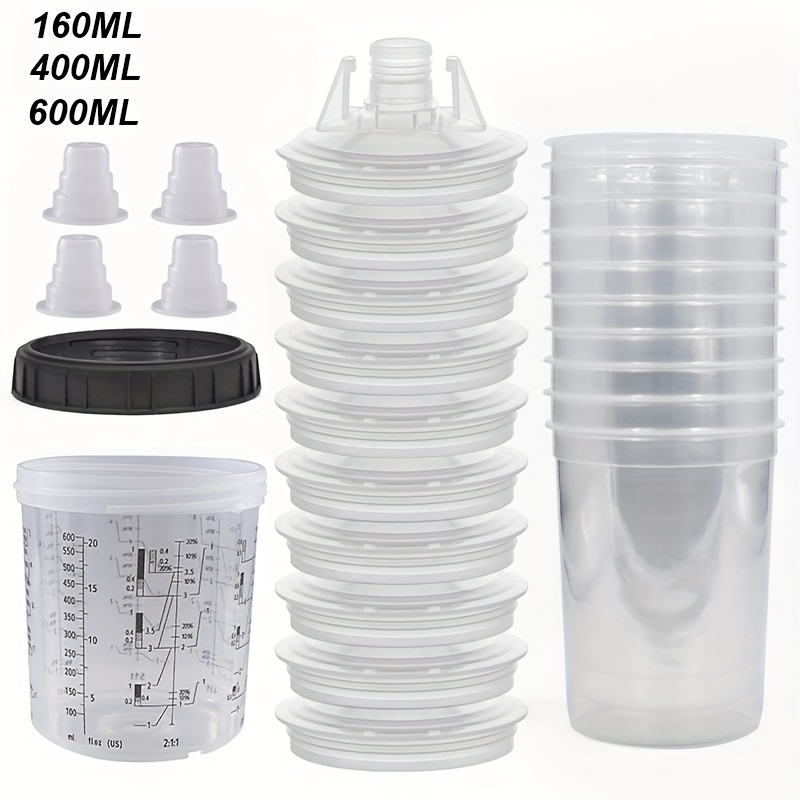 600ml Professional Plastic Paint Airbrush Pot Container Spray Paint Cup Pot  Accessory