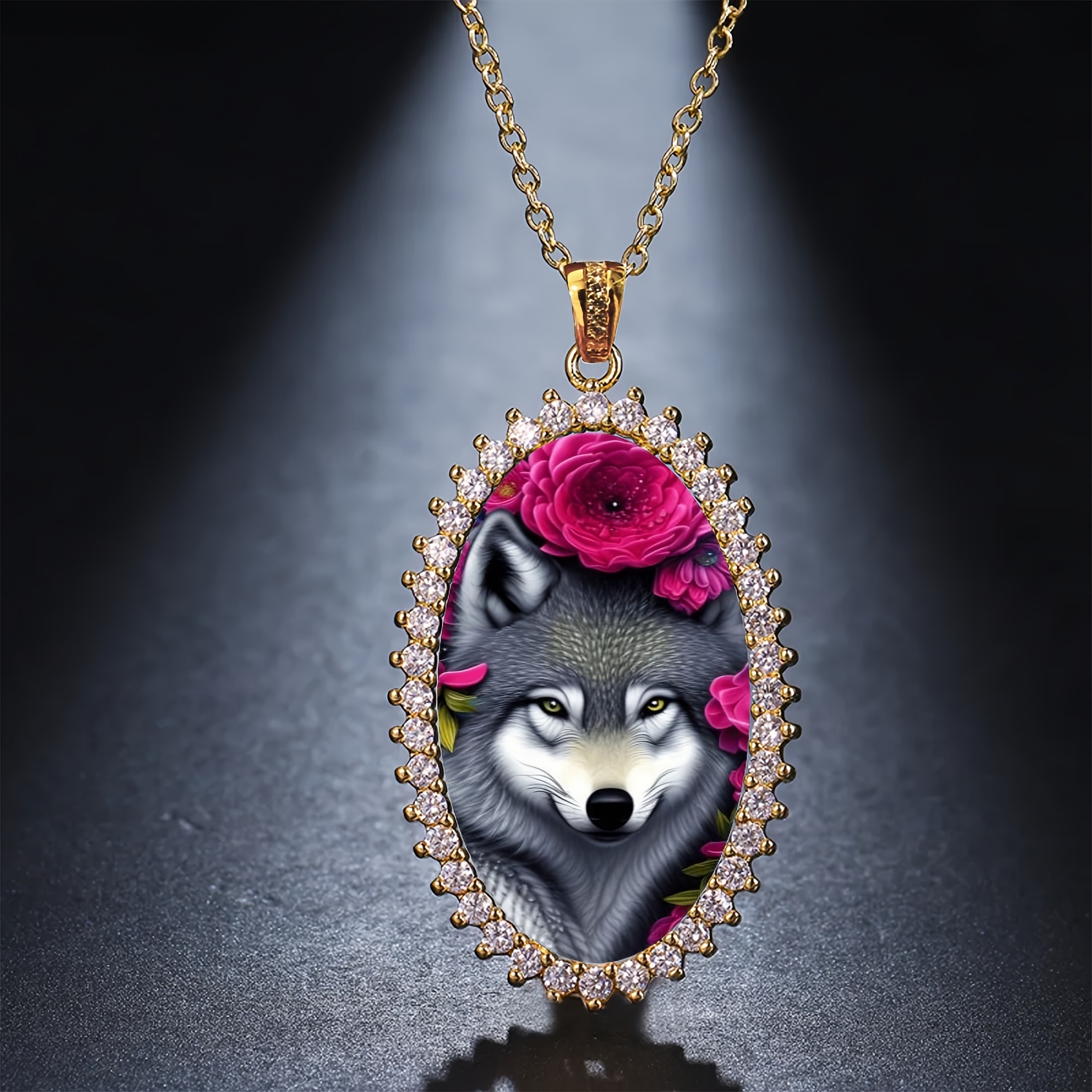 Cute Fox Pendant Necklace Round Crystal Fox Jewelry Gift For - Temu