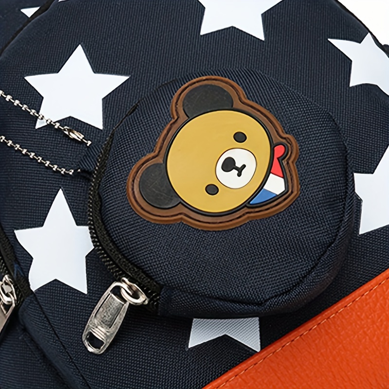Children's Star Print Bear Backpack With Small Coin Purse