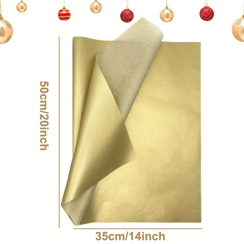 30 Sheets, Golden Tissue Paper, Gift Wrapping Tissue Paper For Christmas  Valentine's Day Mothers' Day Father's