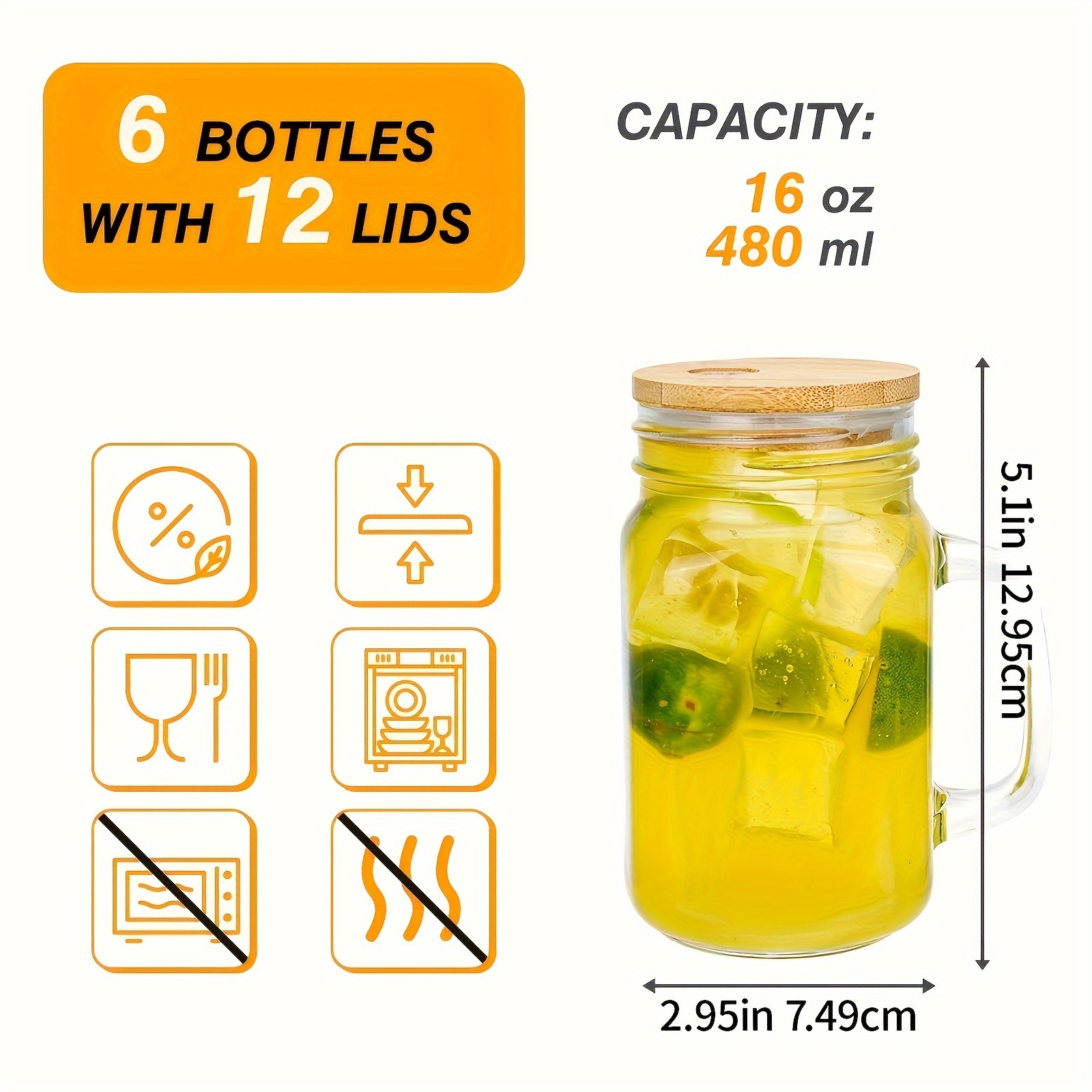 Reusable Boba Cup Set: Mason Jar Drinking Glasses With - Temu