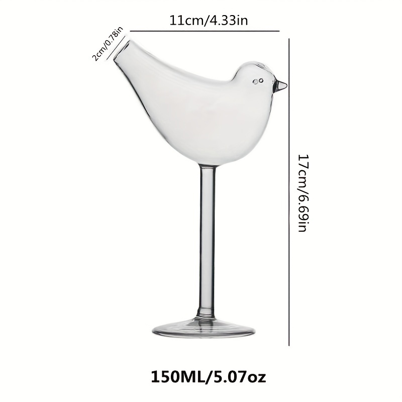 Cocktail Glass Bird Glasses Drinking Bird Shaped Cocktail Wine Glass  5Oz/150Ml S