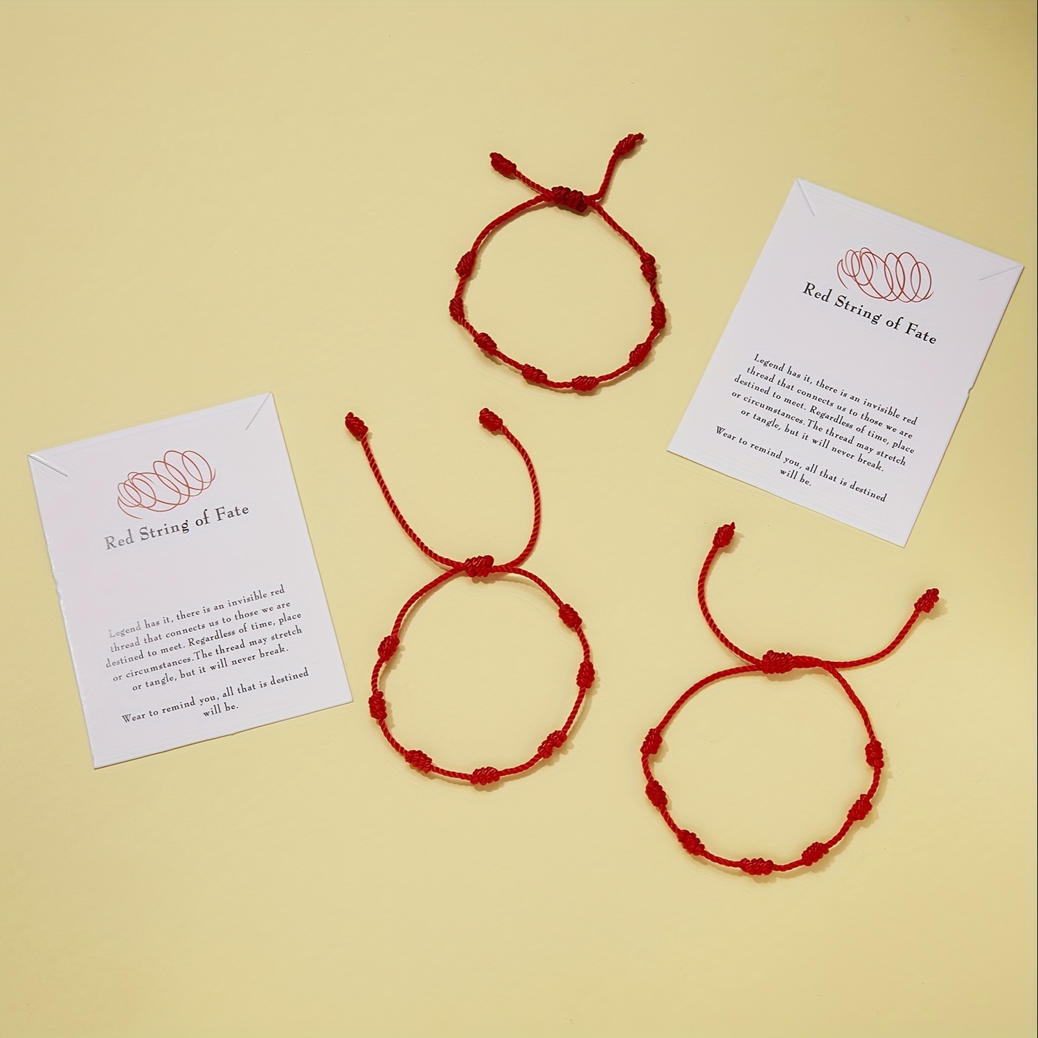Handmade 7 Knot Lucky Red String Braided Fate Bracelet Wristband Love  Couples