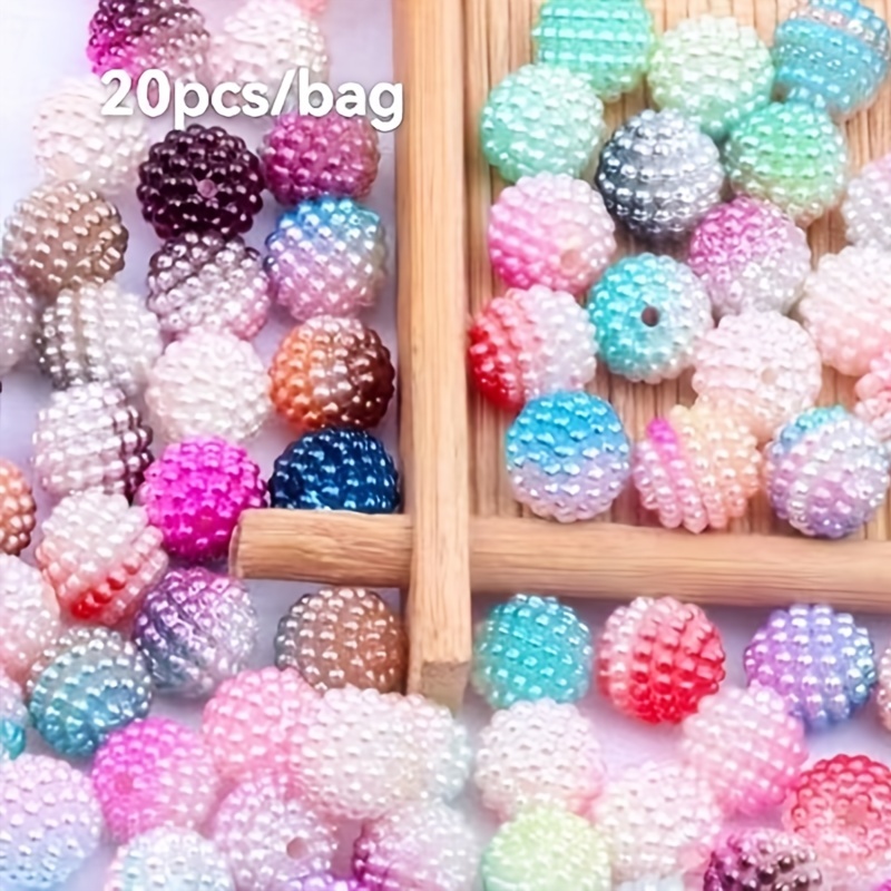 Bayberry Ball Gradient Acrylic Beads For Jewelry Making Diy - Temu