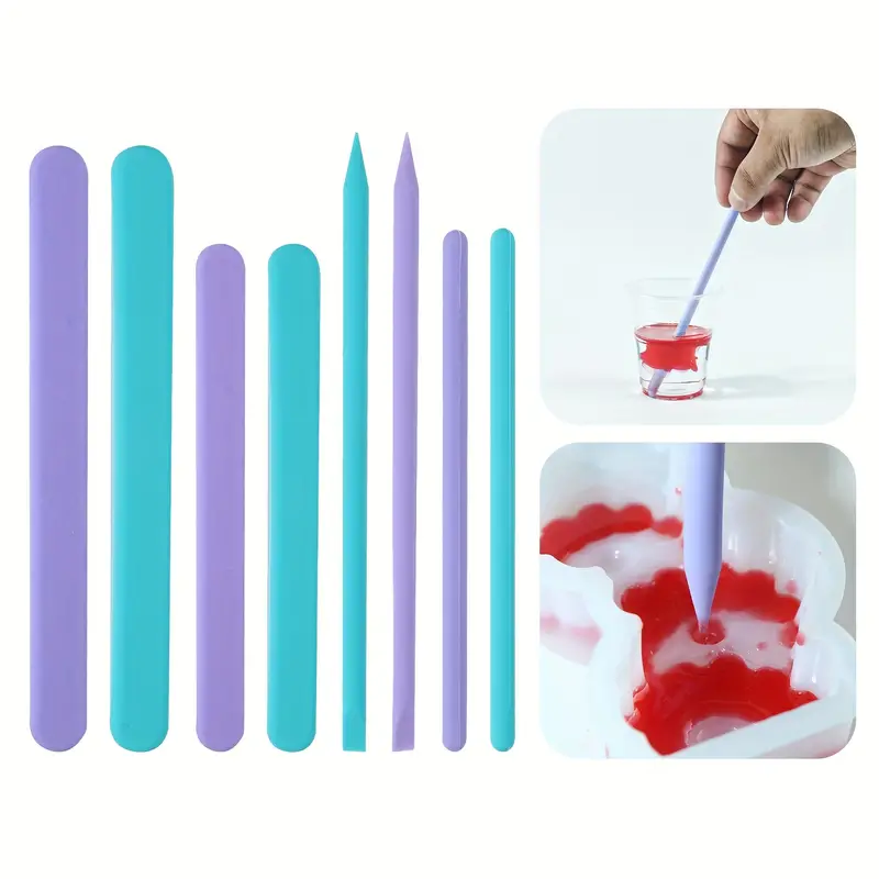 4pcs Silicone Stirring Stick Epoxy Liquid Paint Stirrer Reusable Resin Glue  Tool Stirring Stick Epoxy Liquid Paint Stirrer Reusable For DIY Resin Maki