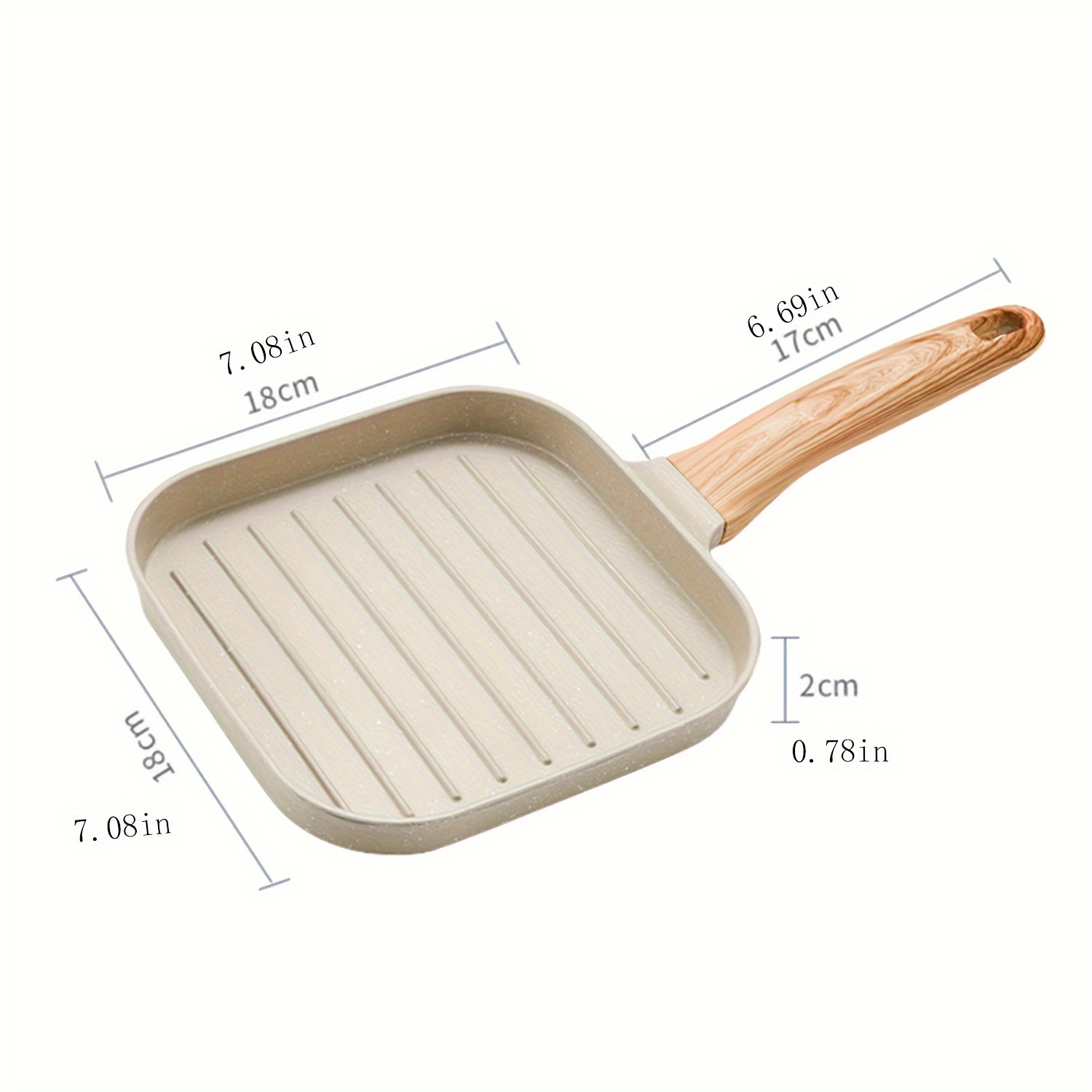 Steak Pan, Aluminum Square Grill Pan, Skillet Pan With Handle