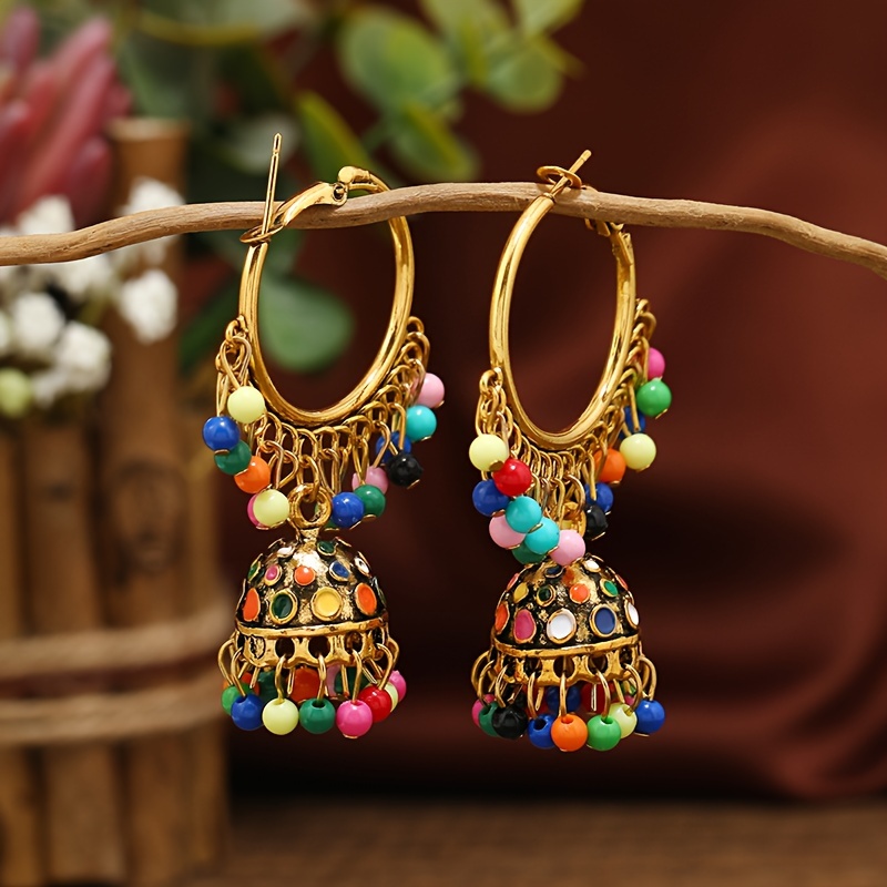 Boho Women's Multicolor Tassel Pendant Earrings Earrings - Temu Canada