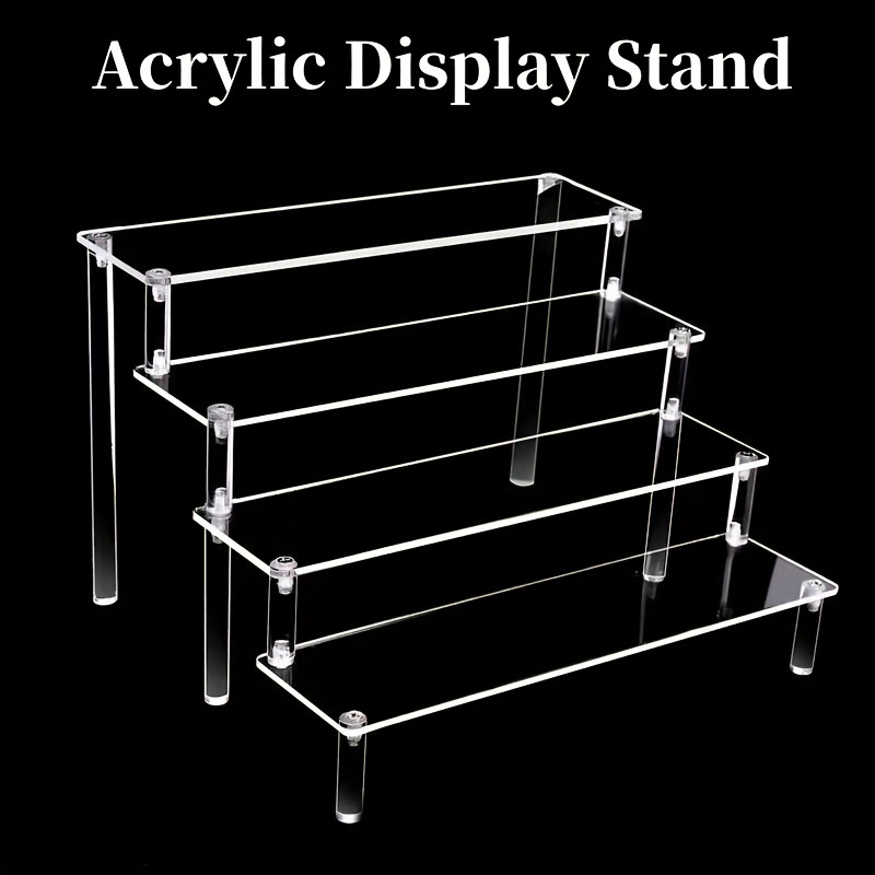 3 Pcs Rectangular Clear Acrylic Showcase Collectibles Display Stands  Suitable For Retail Shoe Showcase Jewelry Pop Figures