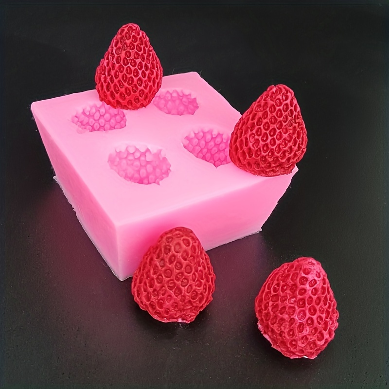 3D Fruit Strawberry Silicone Mould Fondant Chocolate Cake Decoration Molds  Aromatherapy Gypsum Candle Handmade Soap Mold