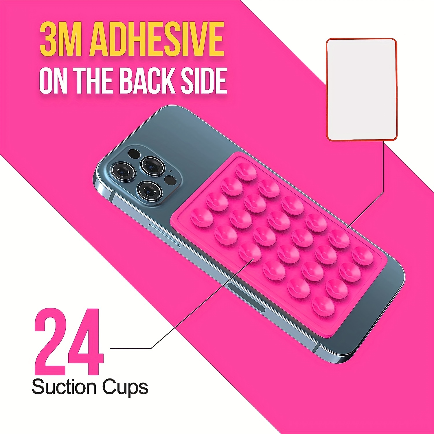 OCTOBUDDY || Silicone Suction Phone Case Adhesive Mount || (iPhone and Android Cellphone Case Compatible, Hands-Free Mobile Accessory Holder for