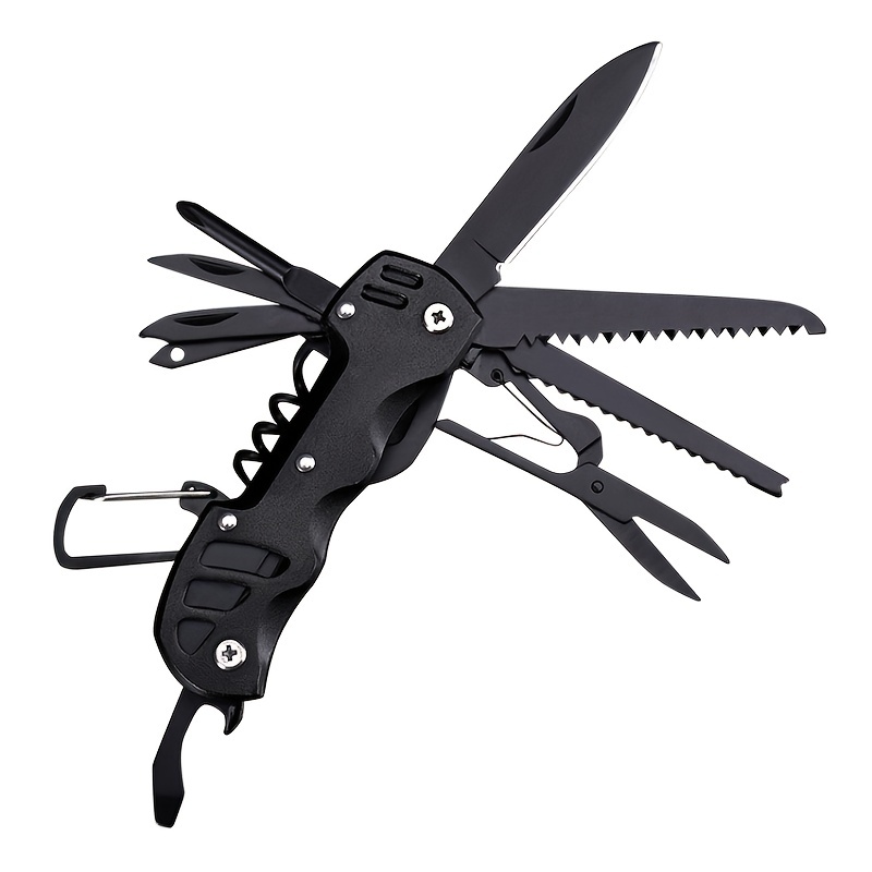 16-Function Pocket Knife - Swiss Army Style - Black