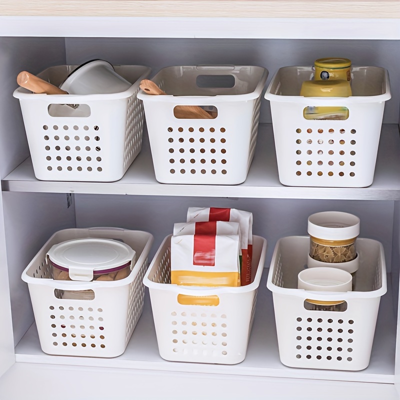 1pc Desktop Hollow Out Plastic Storage Basket, Toy & Snack & Small Item  Organizer, Tabletop Kitchen Bathroom Storage Basket