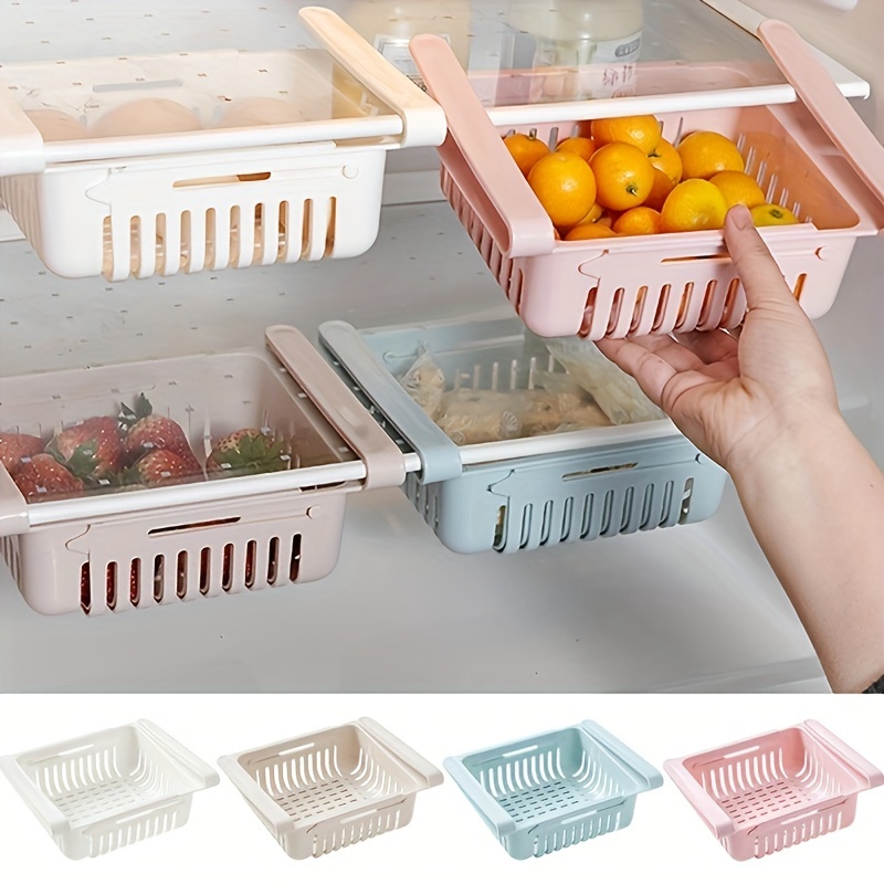 LALASTAR Organizador de cajones de nevera y soporte para huevos para  refrigerador, juego de 2, cajones de almacenamiento extraíbles para frutas