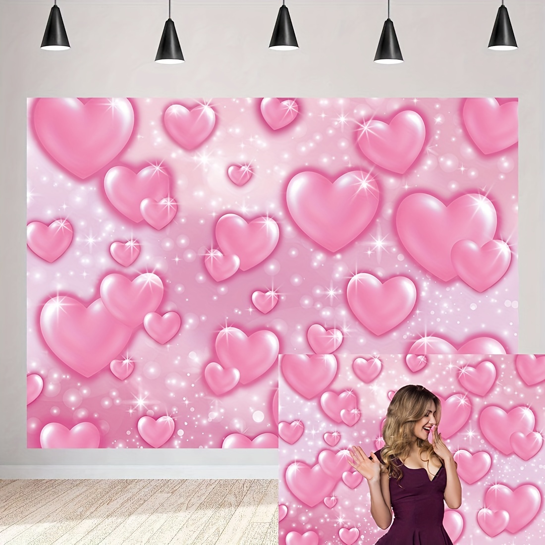 5x3ft Hot Pink Love Butterfly Backdrop for Photoshoot Y2K Glitter Dreamy  Background for Photography Birthday Party Banner Portrait Studio Props