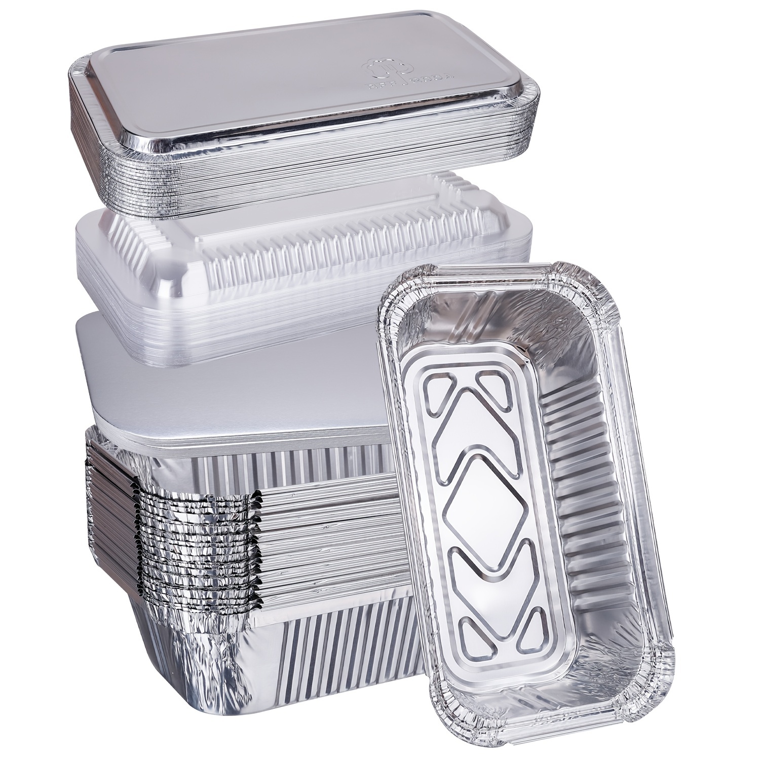 Stock Your Home Disposable Aluminum Mini Loaf Pans with Lids, 1 lb (30  Pack) New & Improved Plastic Dome Lid Foil Baking Tins, Tin Pans for Cake