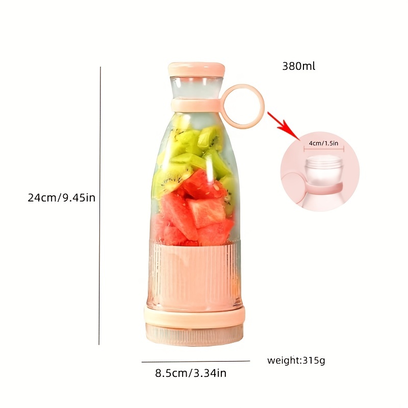 Rechargeable Mixers Fresh Fruit Juicers Blue/Pink Usb Portable Juice Bottle  Mini Fast Electric Blender Smoothie Ice Maker