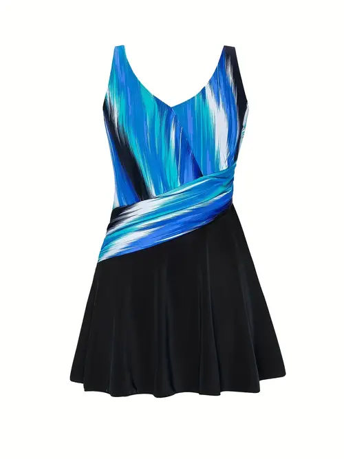 womens plus size tankini swimsuit piece swimwear with striped print